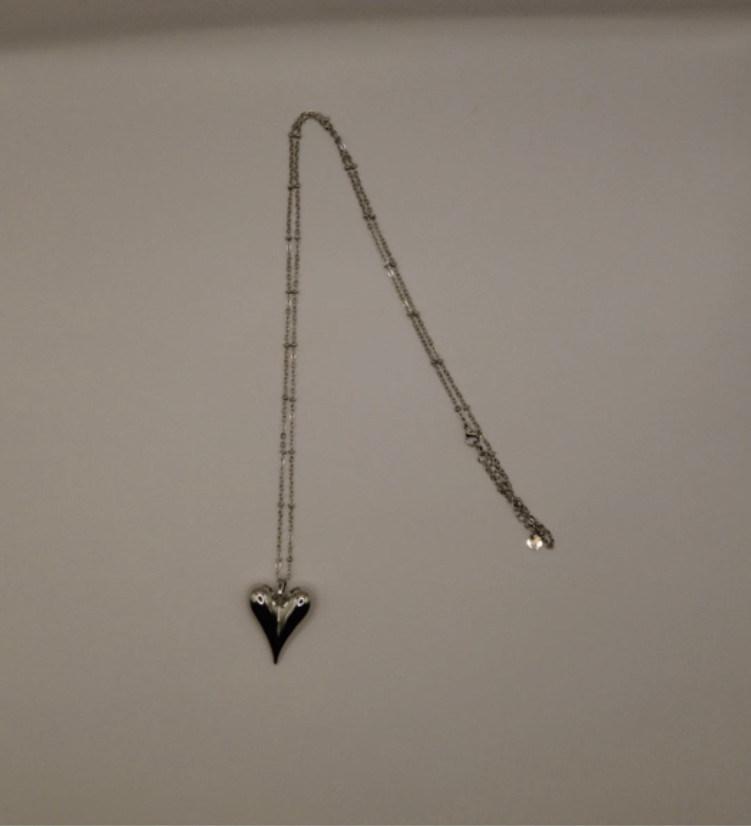 Stainless Steel Ketting – Zilverkleurig met Glanzende Hart Hanger