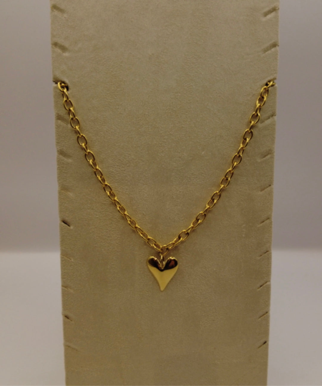 Chunky Stainless Steel Ketting – Goudkleurig met Hart Hanger