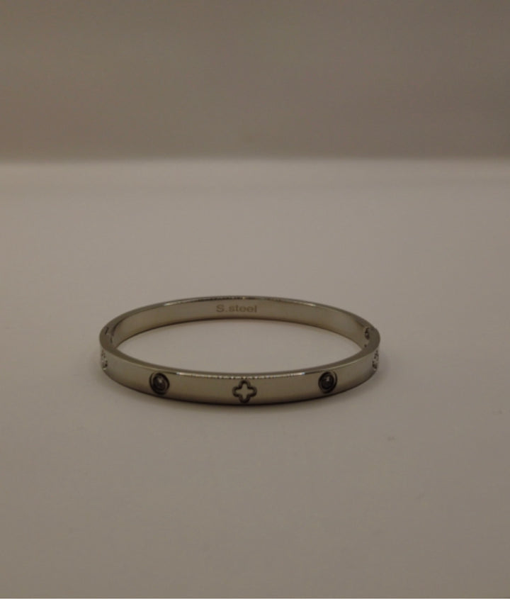 Stainless Steel Armband – Zilverkleurig Bangle met Kristallen