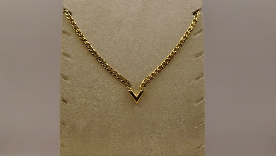 Stainless Steel V-Ketting – Goudkleurig Choker Design