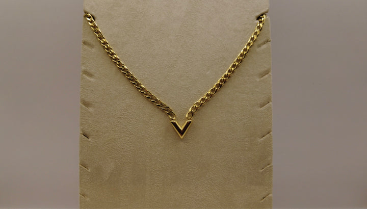 Stainless Steel V-Ketting – Goudkleurig Choker Design