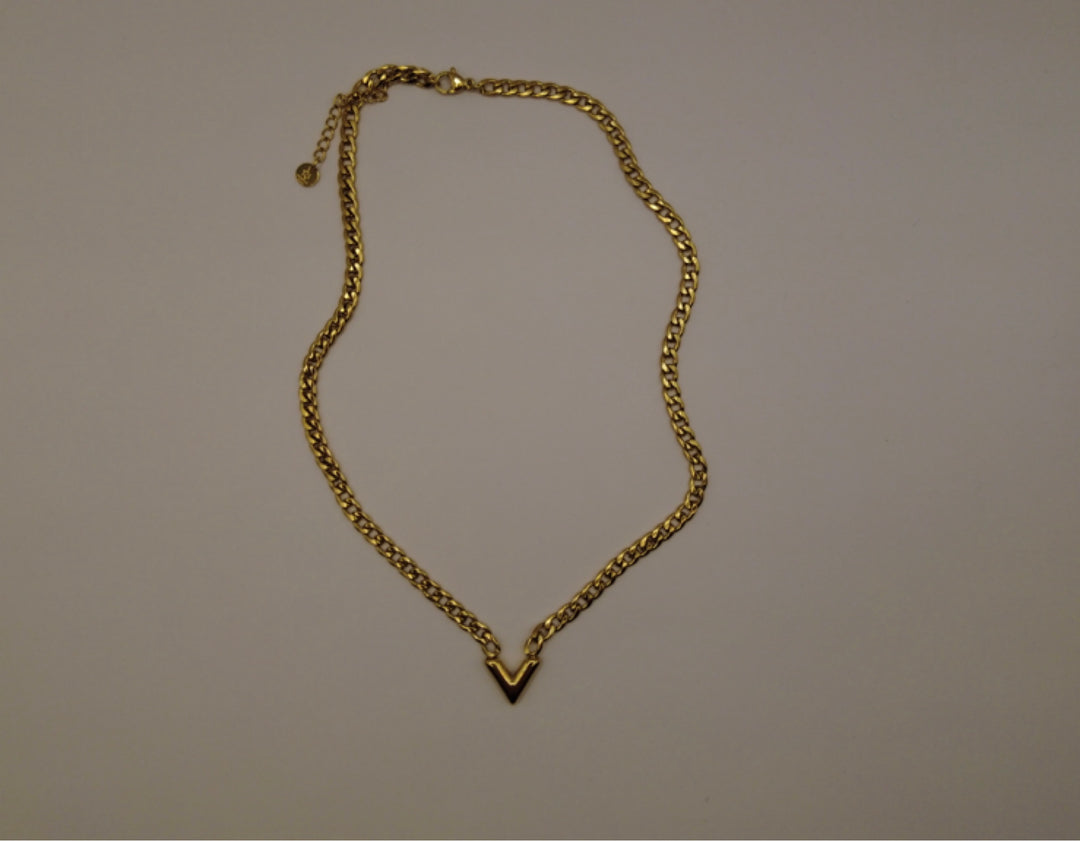 Stainless Steel V-Ketting – Goudkleurig Choker Design