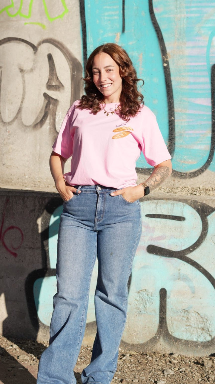 Baguettes Graphic T-Shirt – Roze
