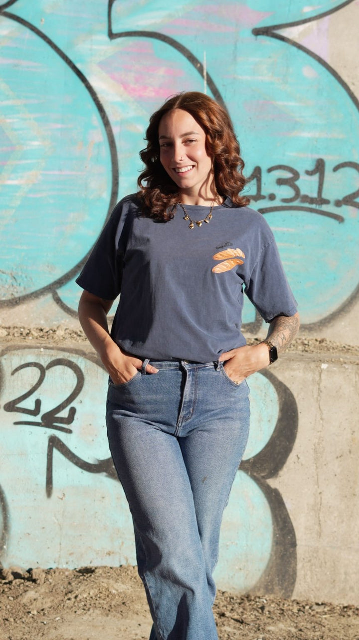 Baguettes Graphic T-Shirt – Washed Navy