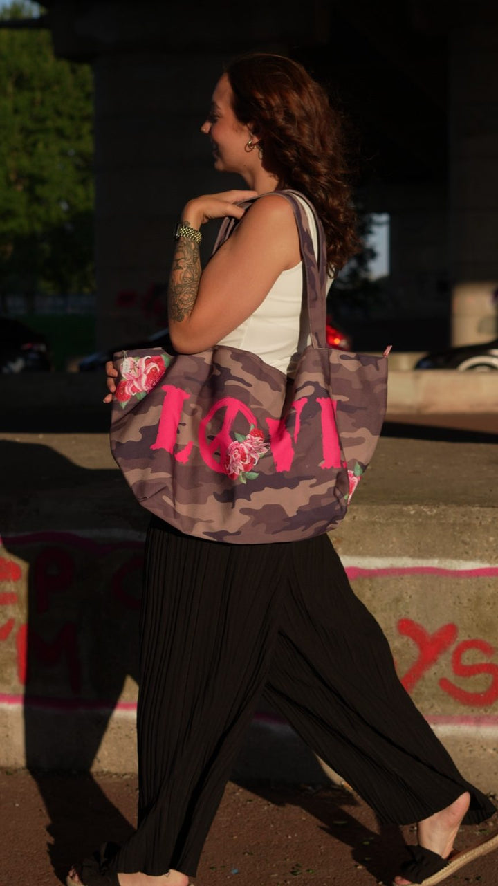 LOVE Camo XL Shopper – Pink Blossom